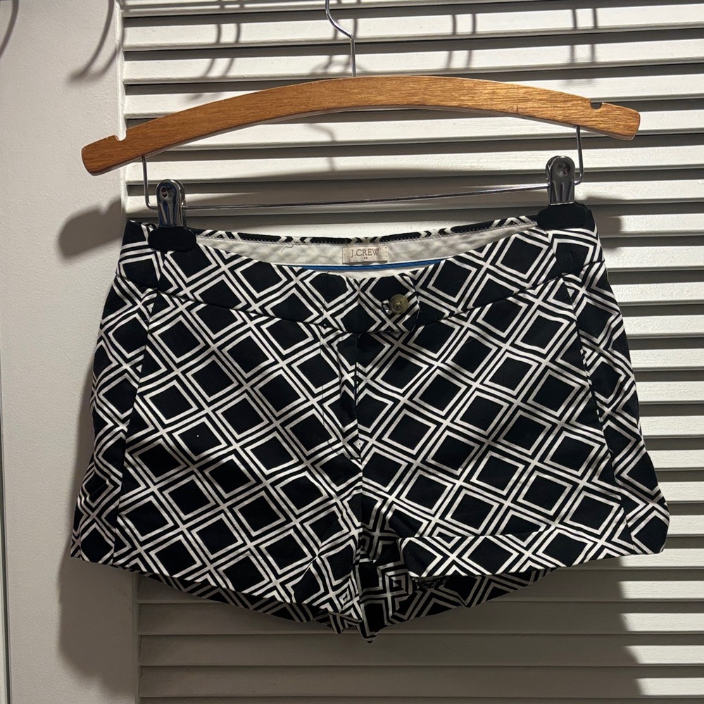 J. Crew Black and White High Waist Shorts
